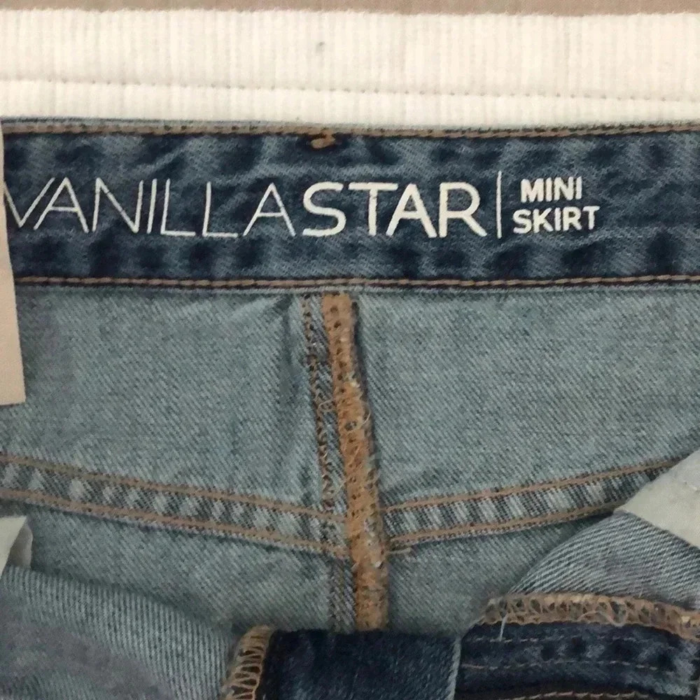 VANILLA STAR : vintage denim mini jean skirt juniors - Picture 2 of 3